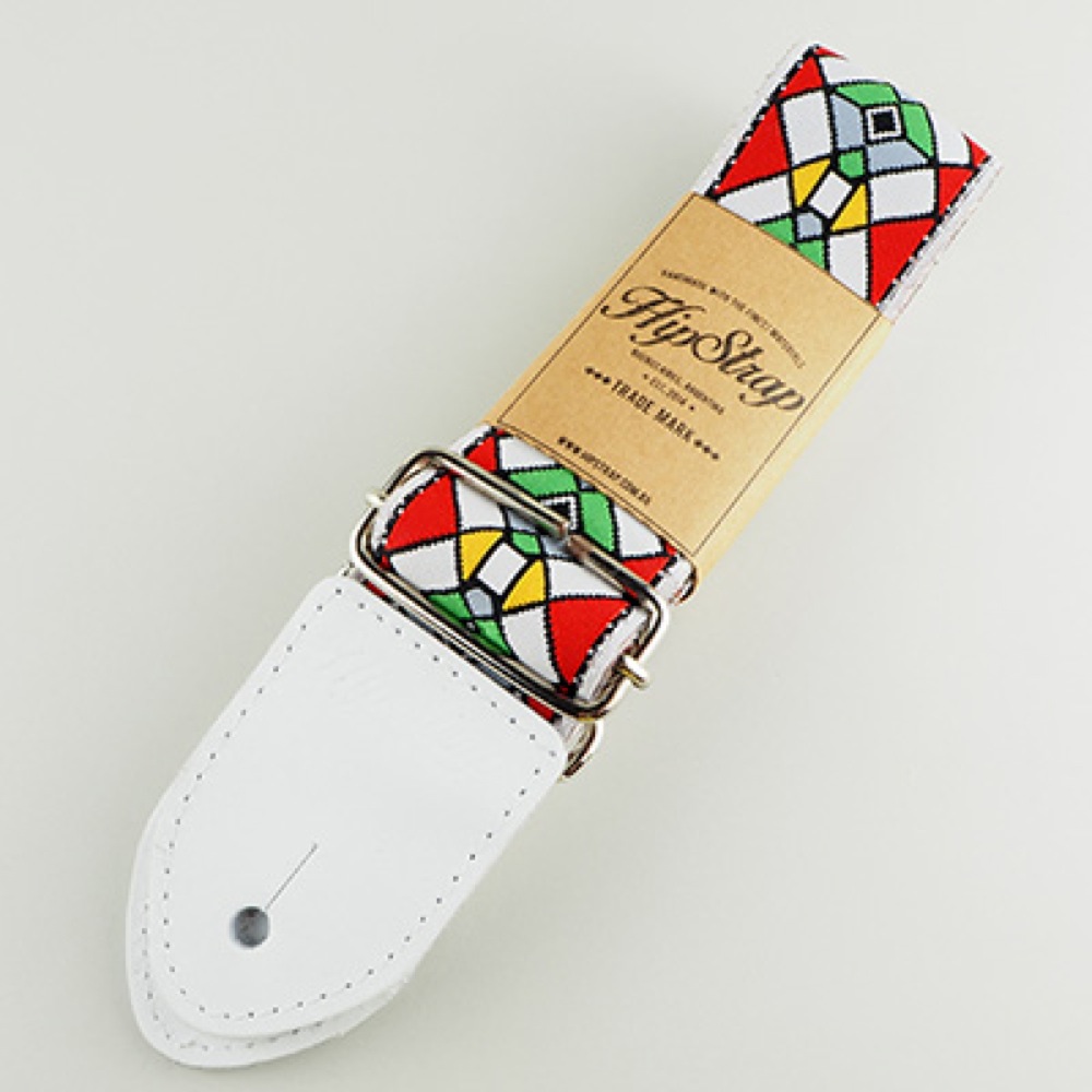 HipStrap Stained glass red ギターストラップ アップ画像