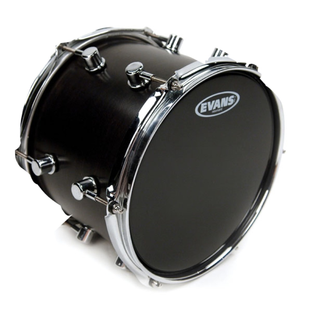 EVANS TT12RBG 12' Resonant Tom Black ドラムヘッド 設置例画像