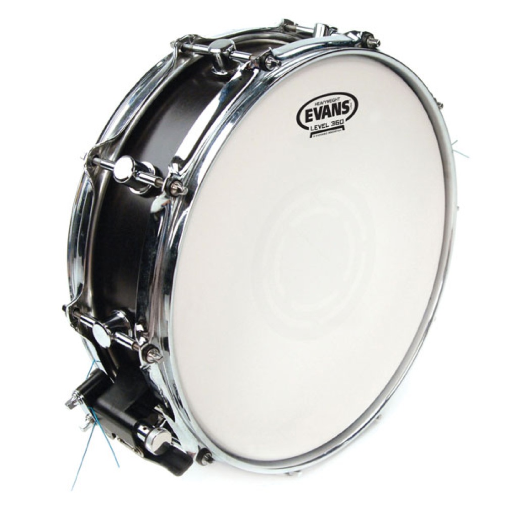 EVANS B13HW 13” Heavyweight Snare Batter Coated スネアドラムヘッド 設置例画像