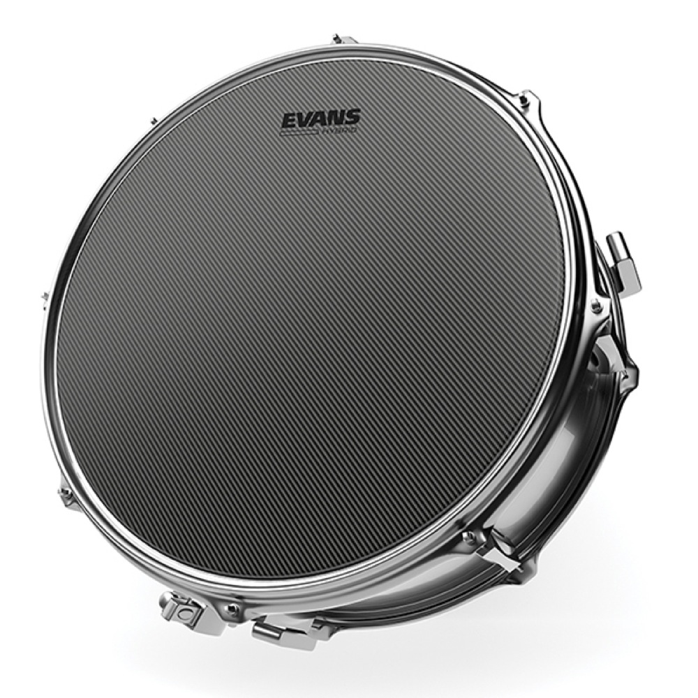 EVANS B13MHG 13' Hybrid Snare Batter Coated スネアドラムヘッド 設置例画像