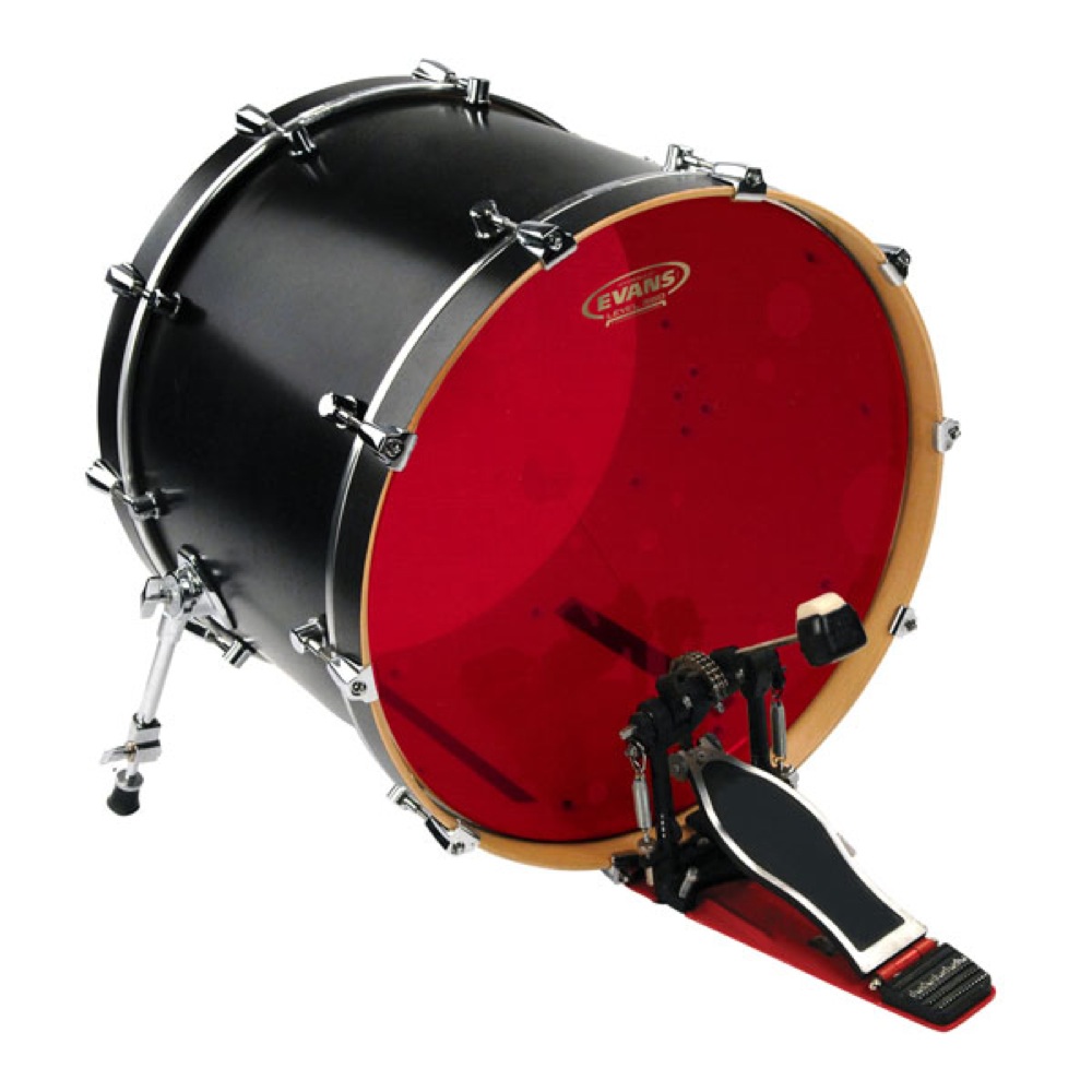 EVANS BD22HR 22' Hydraulic Red Bass ドラムヘッド 設置例画像