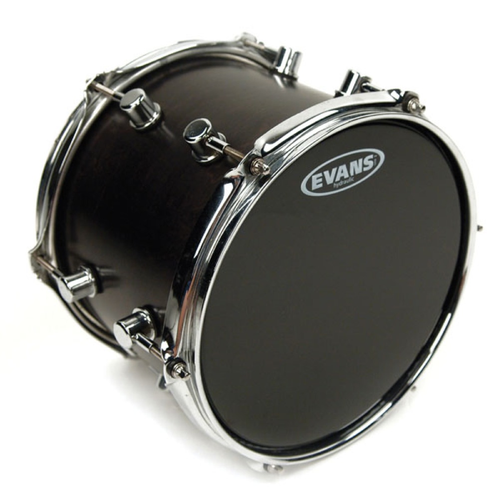 EVANS TT12HBG 12' Hydraulic Snare Tom Timbale Batter Black ドラムヘッド 設置例画像