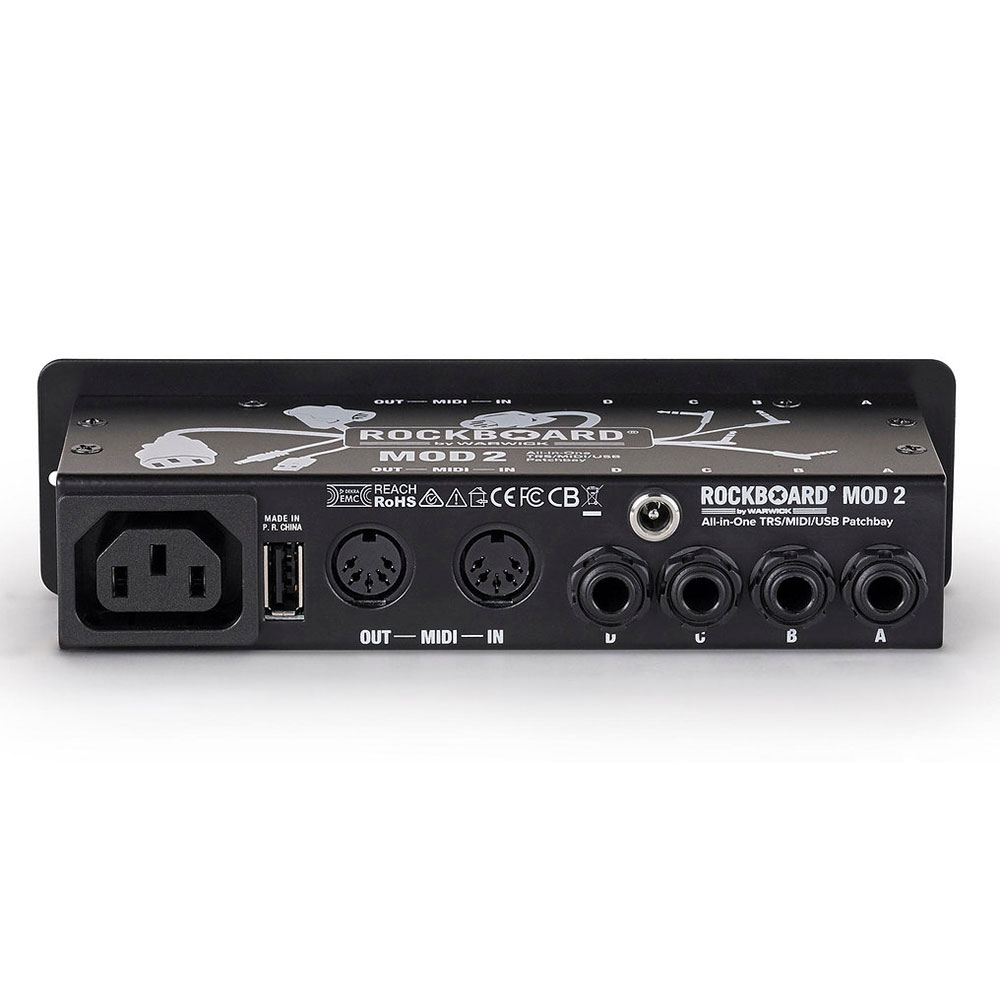 RockBoard RBO B MOD 2 V2 All-in-One TRS MIDI & USB Patchbay ペダルボード用 パッチベイ パッチベイ背面画像