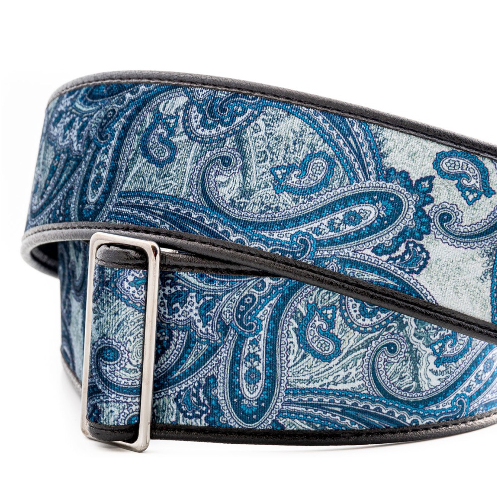 Righton! STRAPS PAISLEY VELVET-60 BLUE ギターストラップ アップの画像