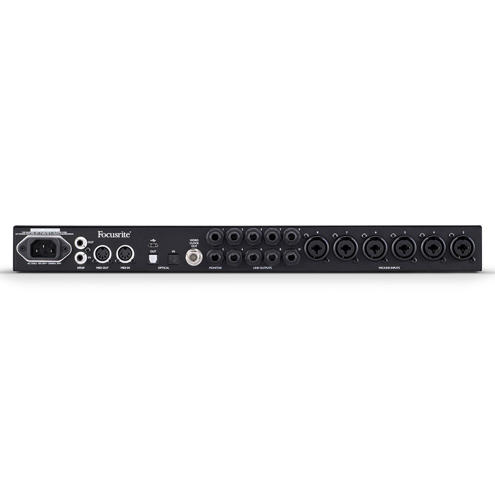 Focusrite CLARETT+ 8PRE 18-in 20-out Audio-Interface  オーディオインターフェイス 背面画像