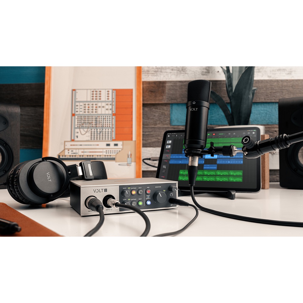 Universal Audio Volt 2 Studio Pack 2イン/2アウト USB 2.0 オーディオインターフェイス 使用イメージ画像