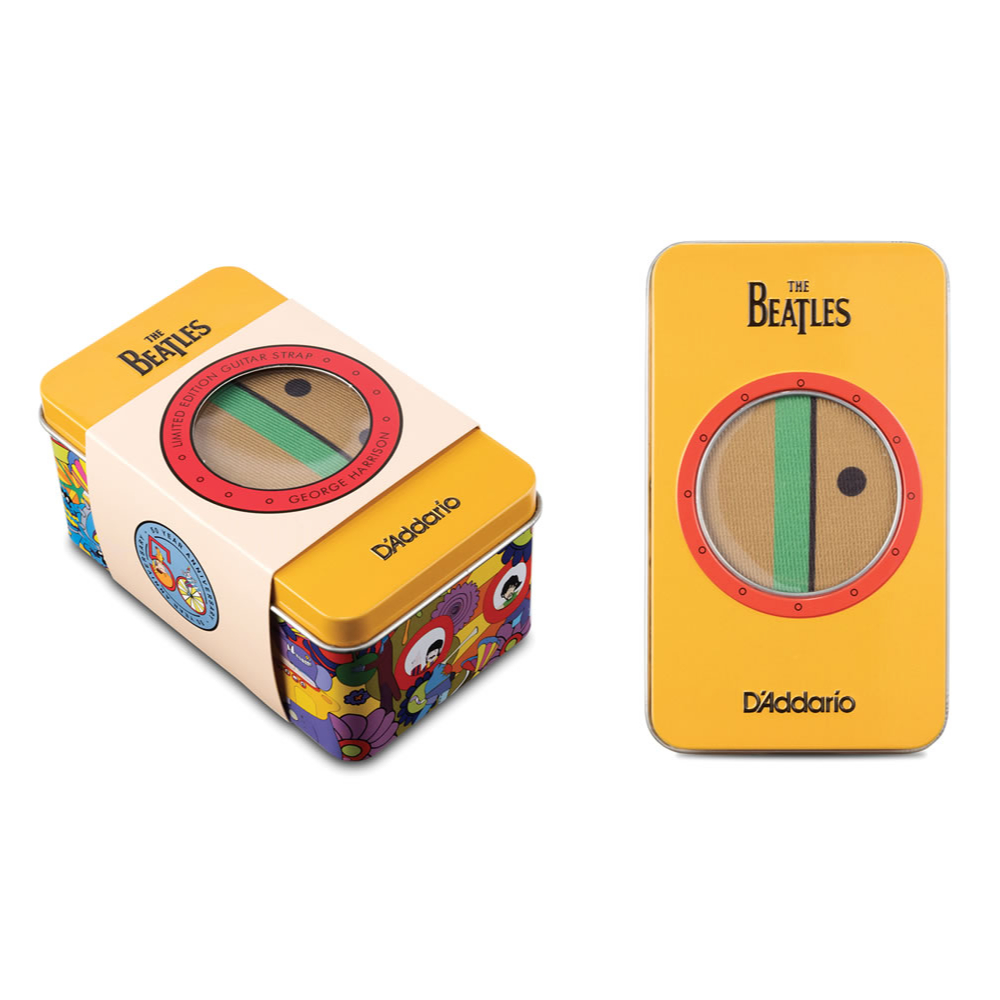 Planet Waves by D’Addario 50BTYS02 YW SUB TIN GEORGE ギターストラップ パッケージ缶上部画像