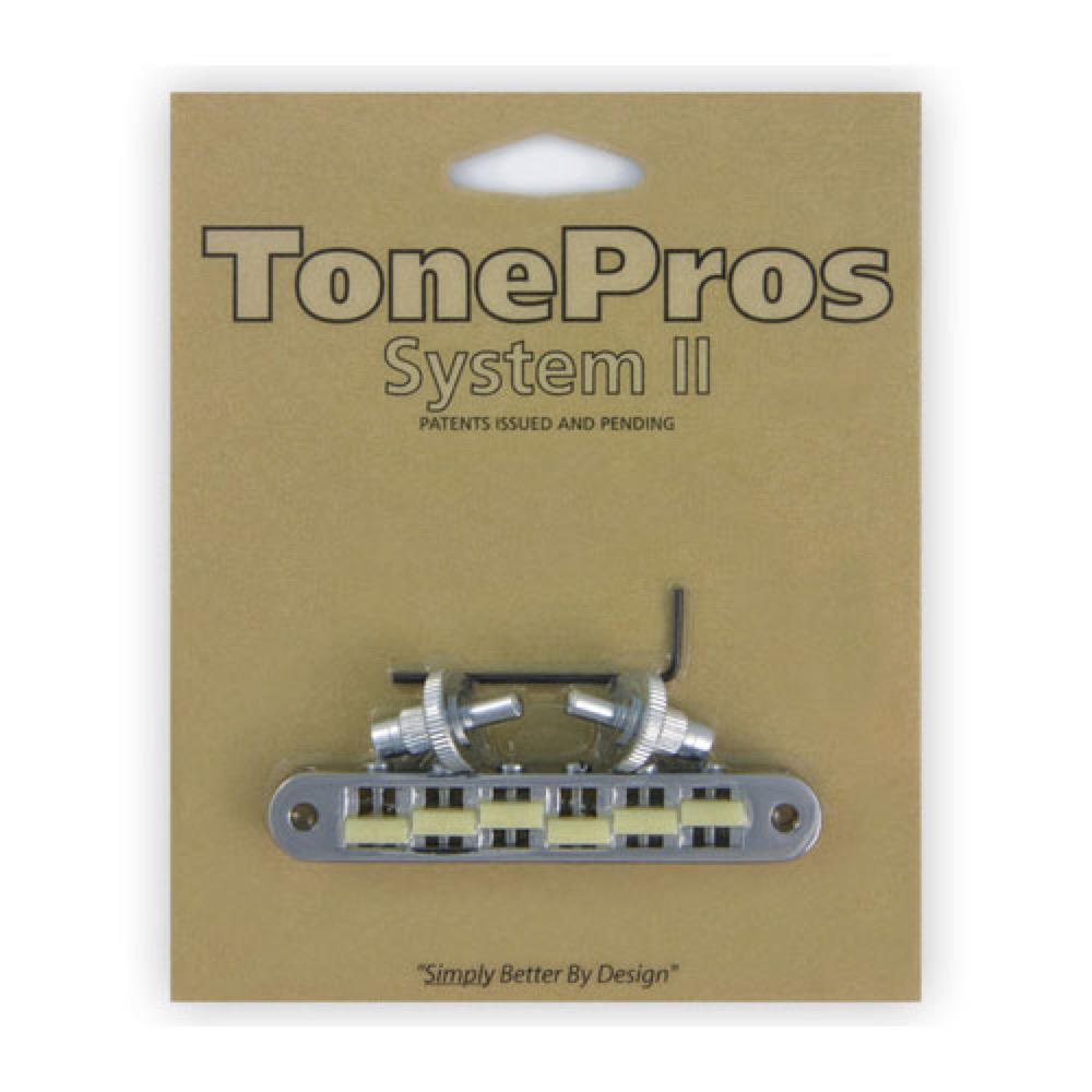 TonePros TP6G-C Standard Tuneomatic small posts， notched “G Formula” saddles クローム ギター用ブリッジ