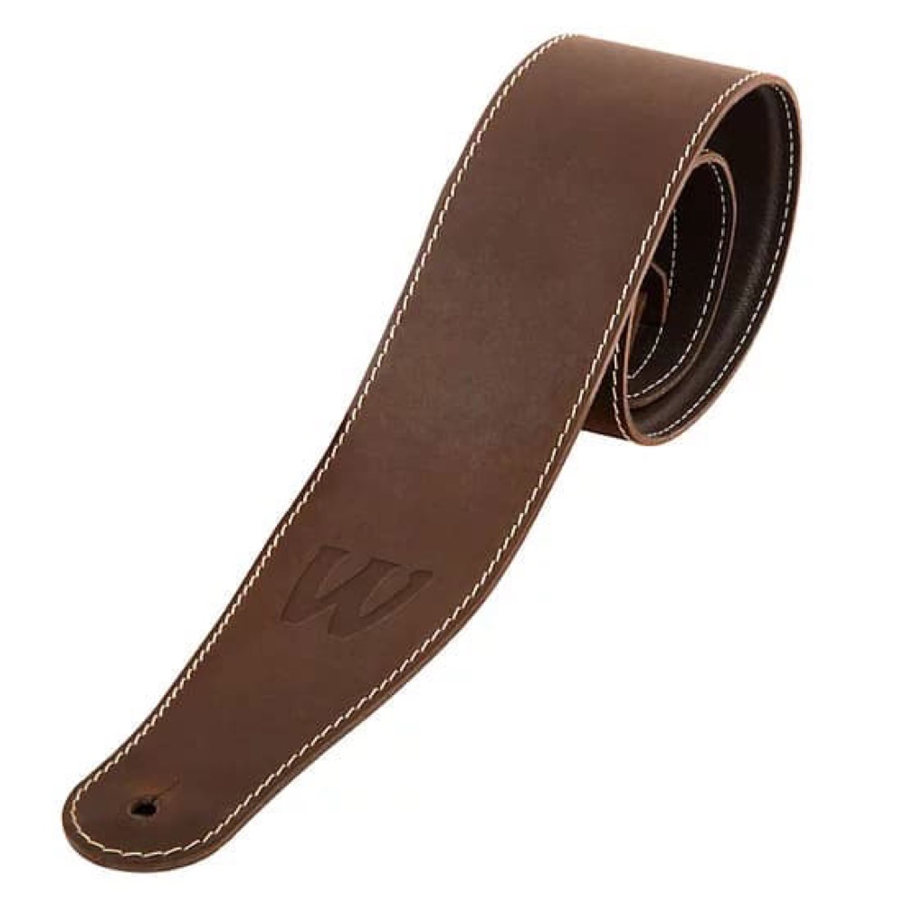WARWICK Teambuilt Genuine Leather Bass Strap Brown Blind Embossing ベースストラップ