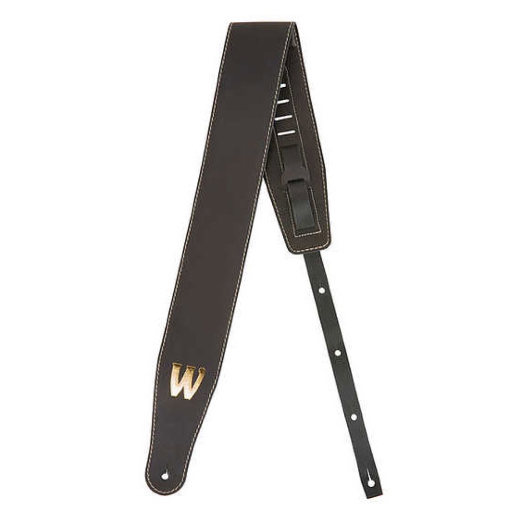 WARWICK Teambuilt Genuine Leather Bass Strap Black Gold Embossing ベースストラップ 全体画像