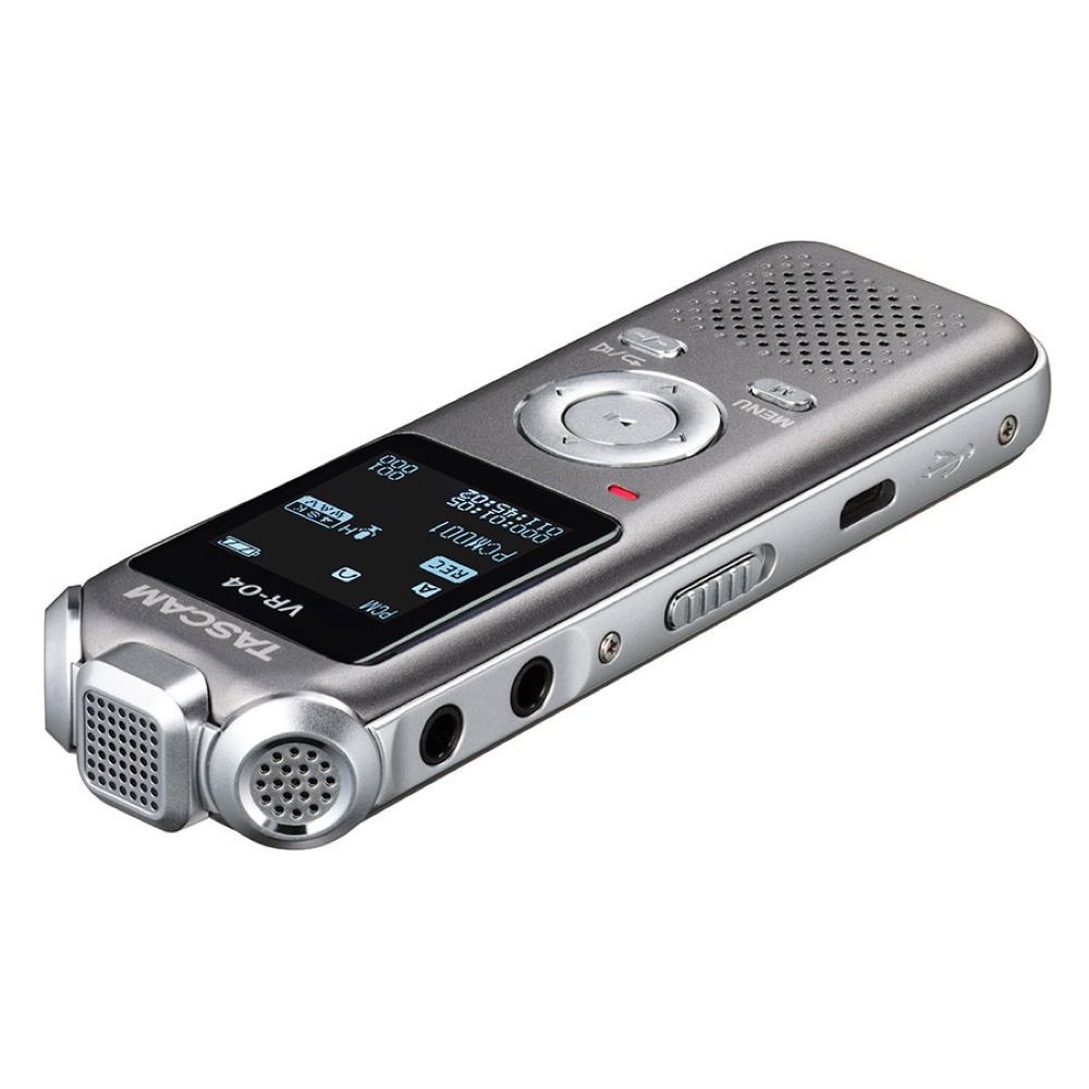 TASCAM VR-04-GY グレー ワイドFMチューナー搭載 ボイスレコーダー 全体像