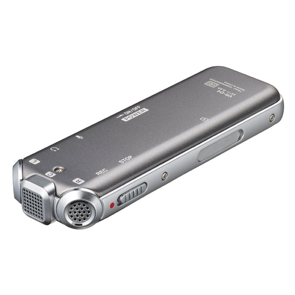 TASCAM VR-04-GY グレー ワイドFMチューナー搭載 ボイスレコーダー 全体像