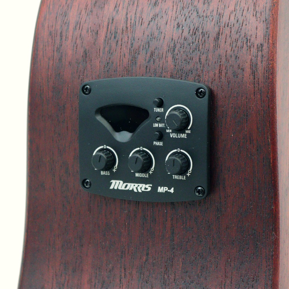 MORRIS M-023E MH NAT エレクトリックアコースティックギター コントロール部の画像