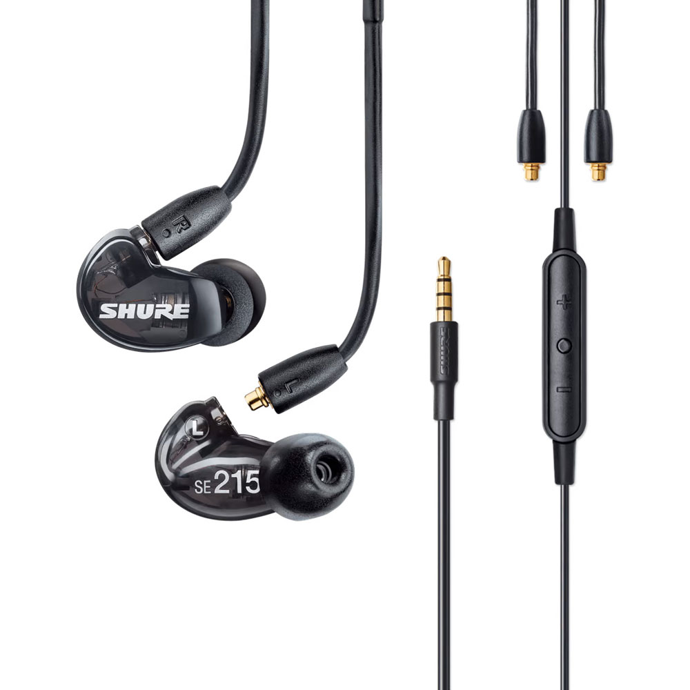 SHURE SE215DYBK+UNI-A AONIC 215 高遮音性イヤホン ブラック ユニバーサルケーブル