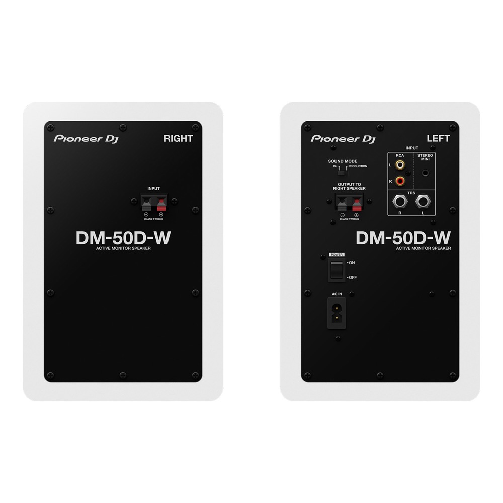 Pioneer DJ DM-50D-W White パワードモニタースピーカー 1ペア（2台） スピーカー本体の背面画像