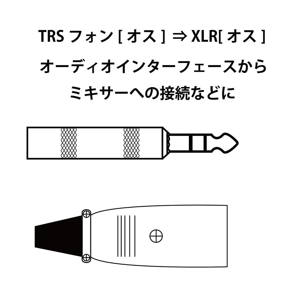 Tech TXTR-1.5 TRSオス-XLRオス マイク/ラインケーブル 接続時の説明