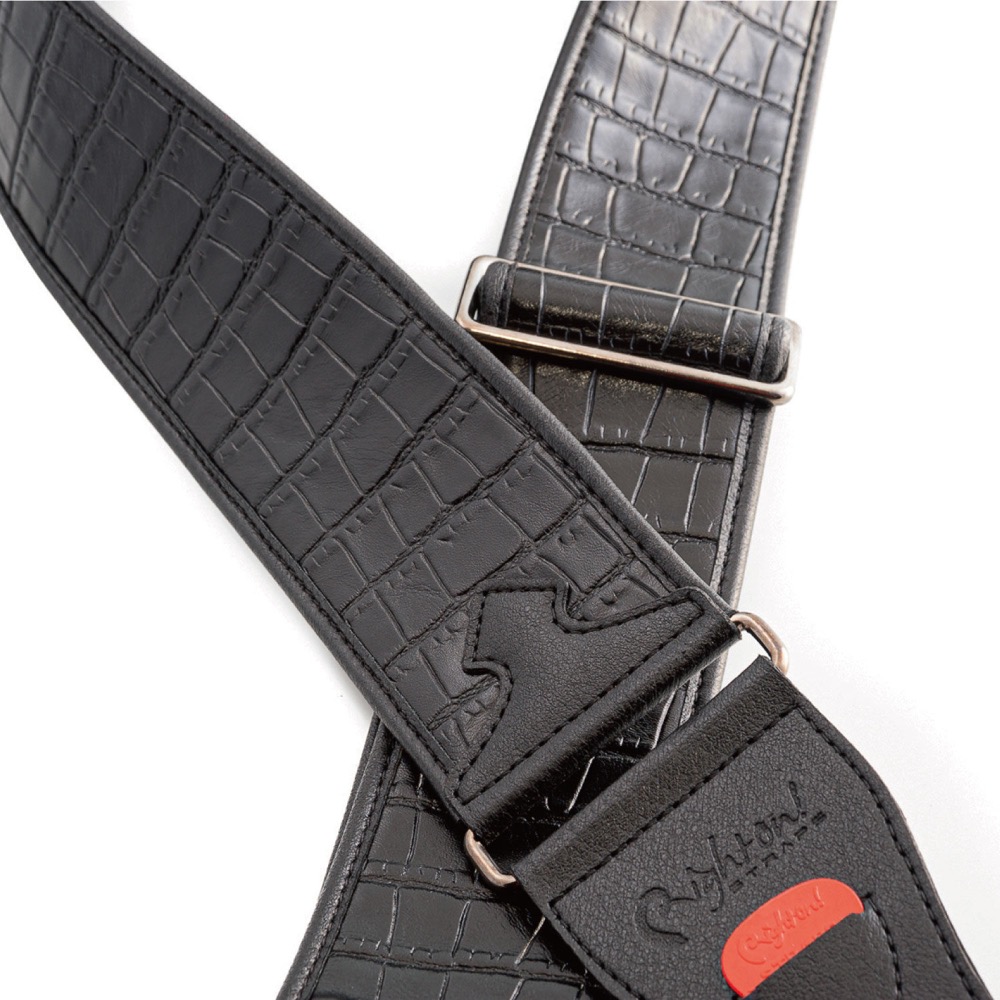 Righton! STRAPS ALLIGATOR Black ギター ベース用ストラップ ストラップ表面の画像