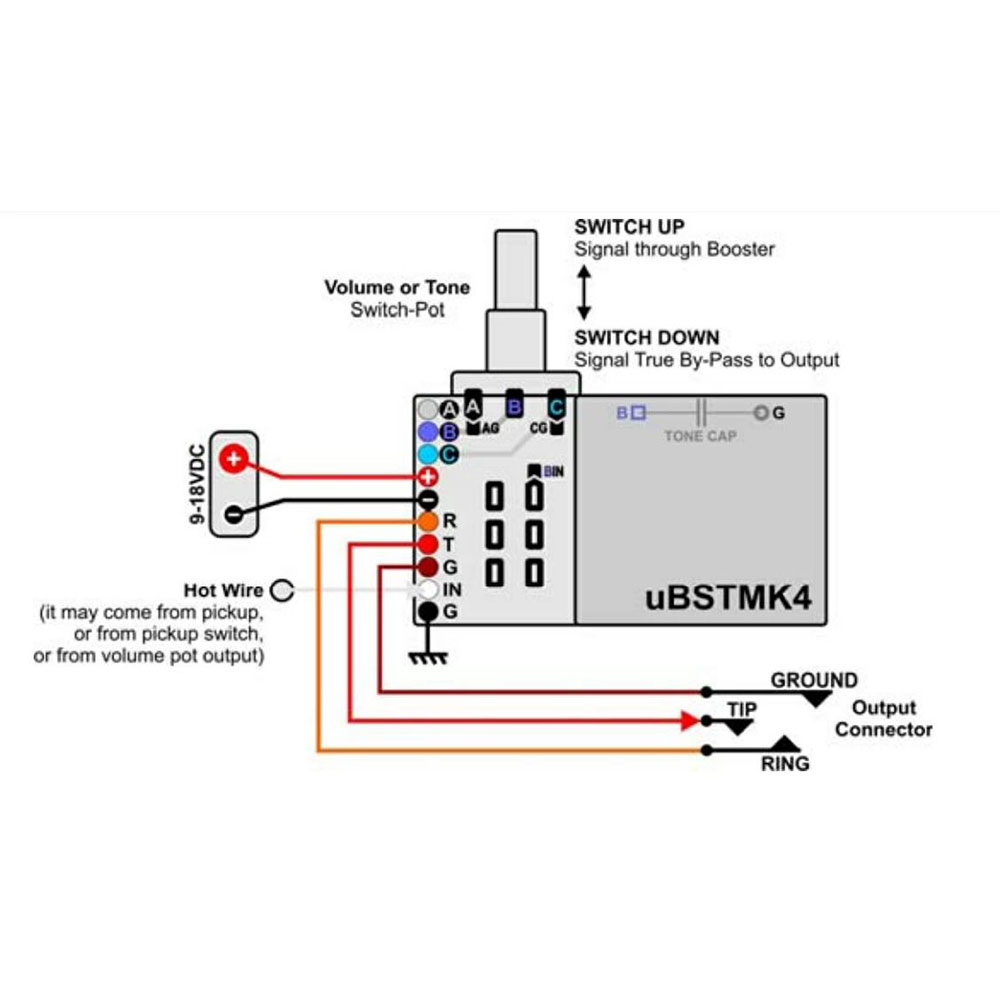 BECOS Micro Booster MK4 B500K ギター用オンボードプリアンプ 回路図