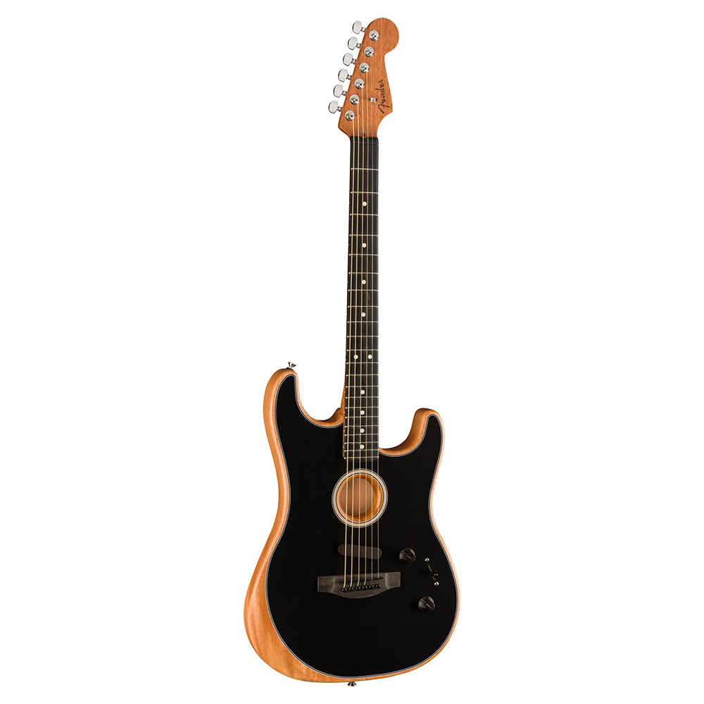 Fender American Acoustasonic Stratocaster Black エレクトリックアコースティックギター 全体像