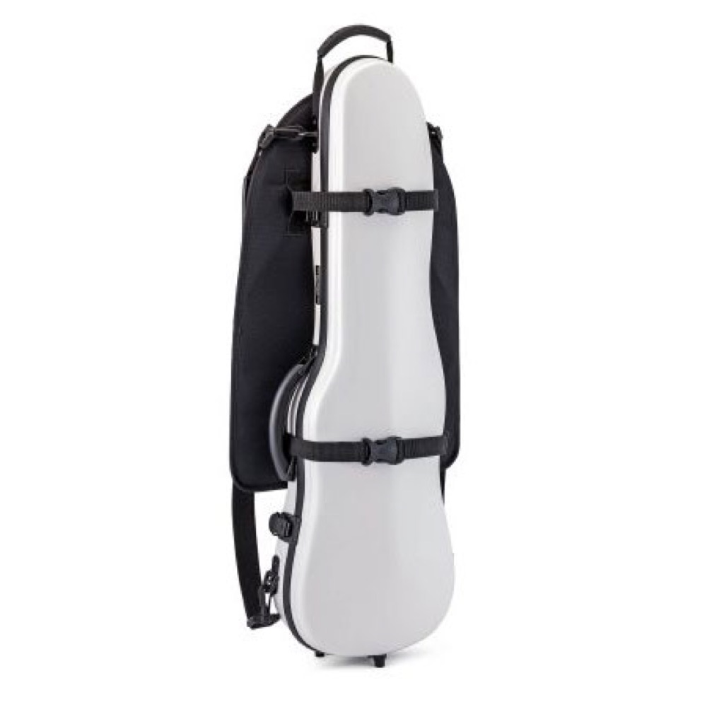 東洋楽器 50BT 東洋楽譜ケース ブラック バイオリンケースに装着した画像