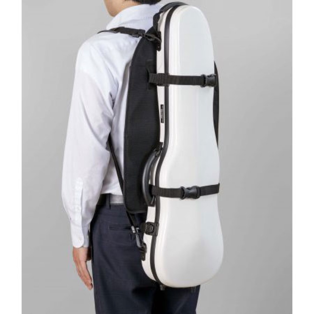 東洋楽器 50BT 東洋楽譜ケース ブラック バイオリンケースに装着した画像