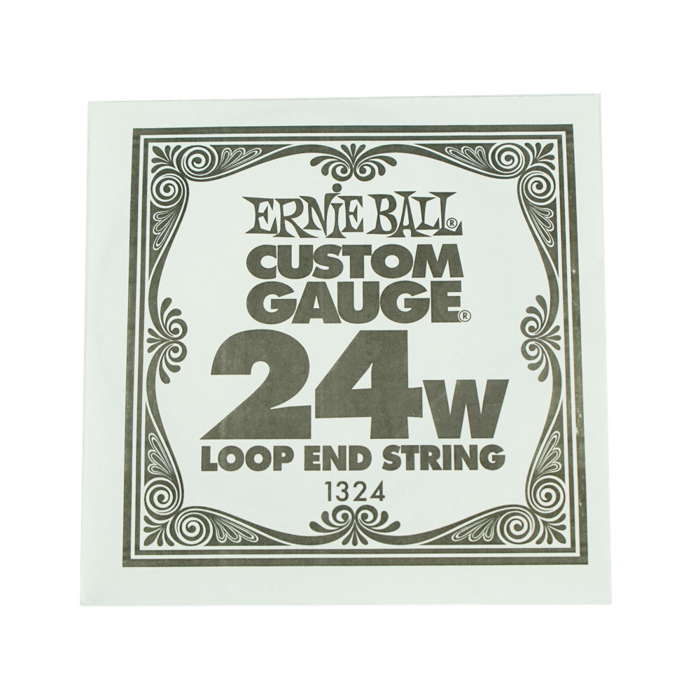 ERNIE BALL 1324 .024 Loop End Stainless Steel Wound Banjo or Mandolin Guitar String バンジョーバラ弦