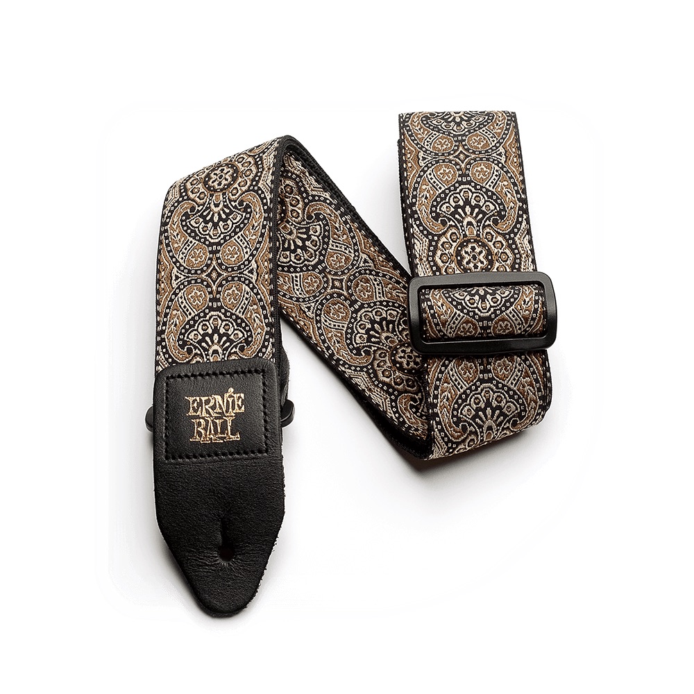 ERNIE BALL 4163 Gold & Black Paisley Jacquard Strap ギターストラップ