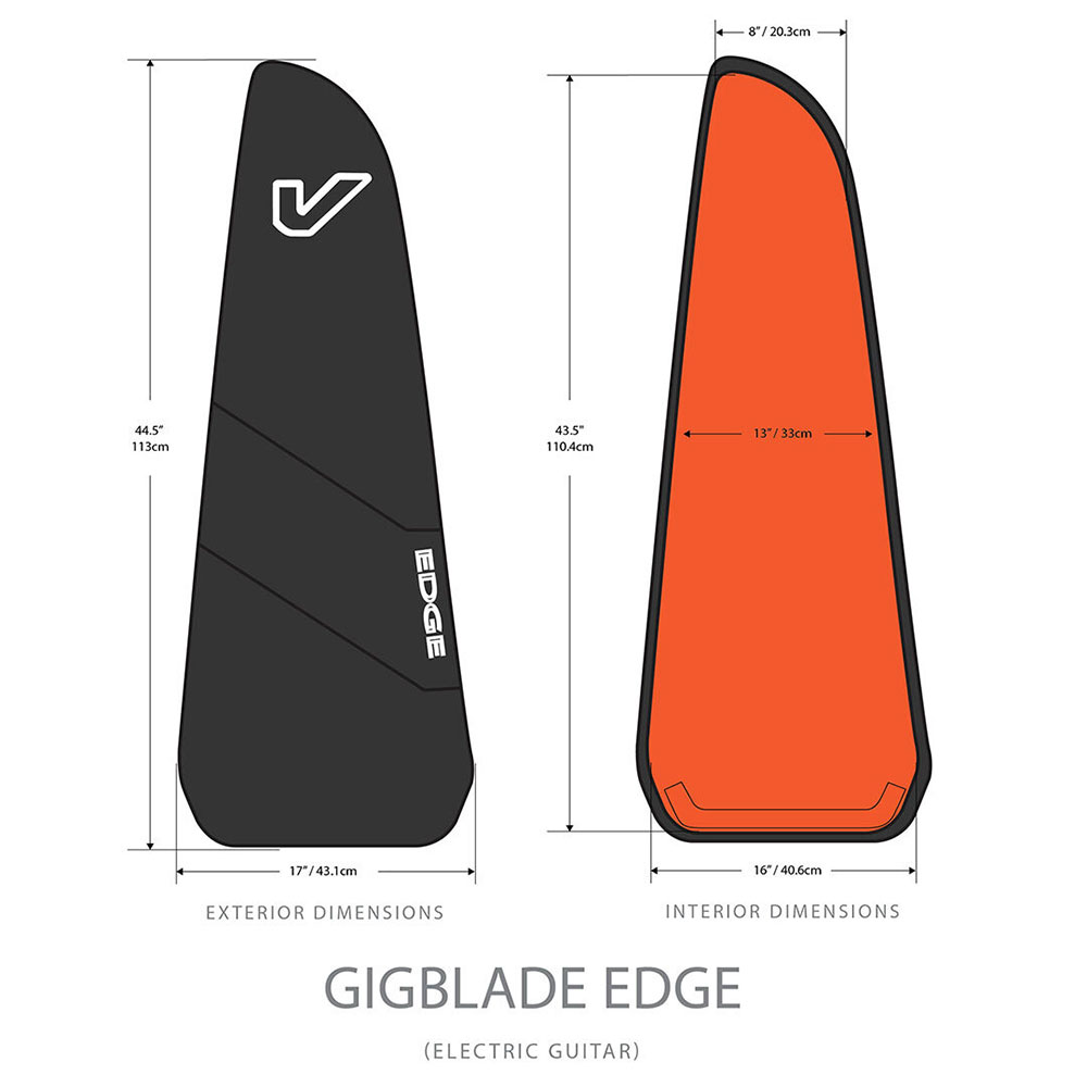 Gruv Gear GigBlade Edge 2 EDGE2-EG エレキギター用ギグバッグ サイズ詳細