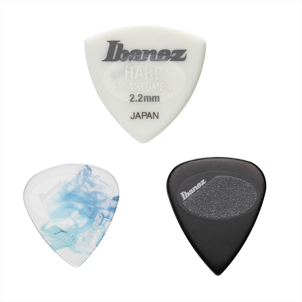 IBANEZ PGS12 ピックグリップステッカー 12枚入り ピックグリップステッカーをピックに貼った画像