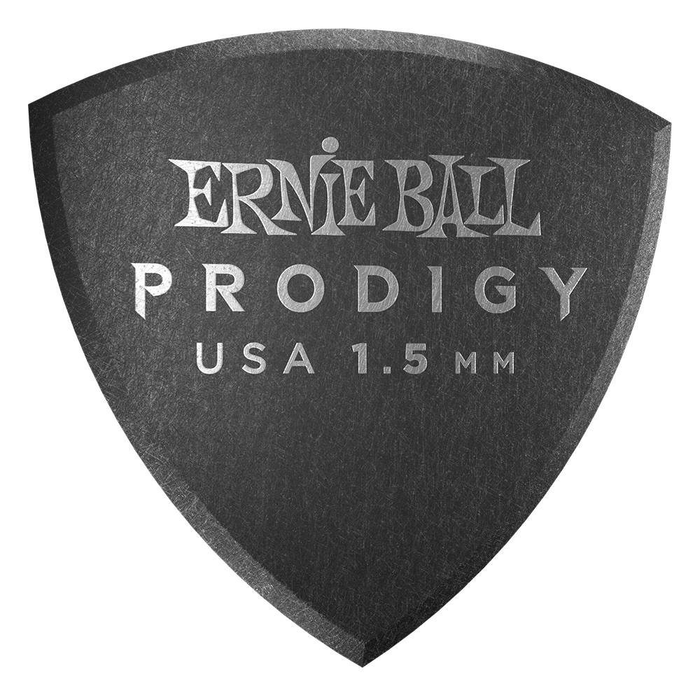 ERNIE BALL ピック6枚パック PRPDIGY 黒 シールド型1.5mm　EB9331　送料無料 郵便