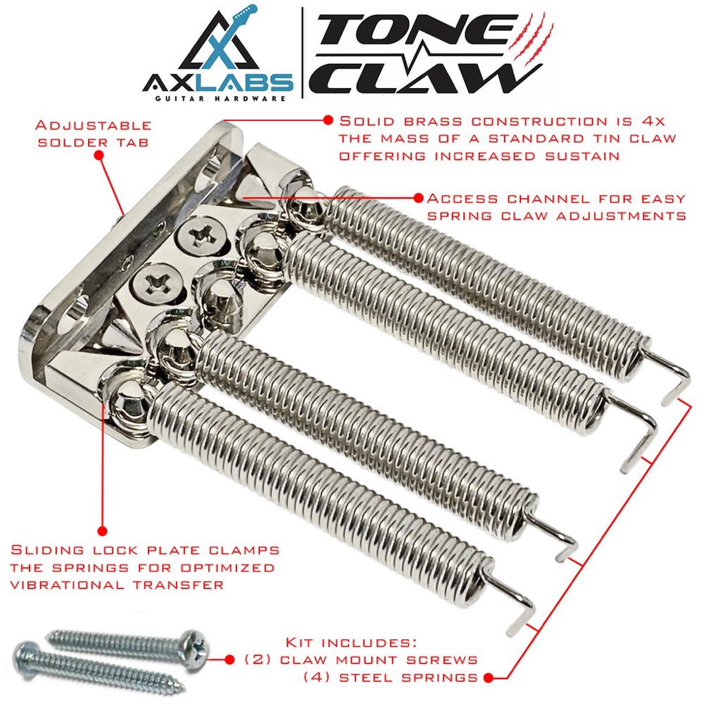 AxLabs Tone Claw Locking Spring Claw Nickel ロッキングスプリングクロー 各部詳細の画像