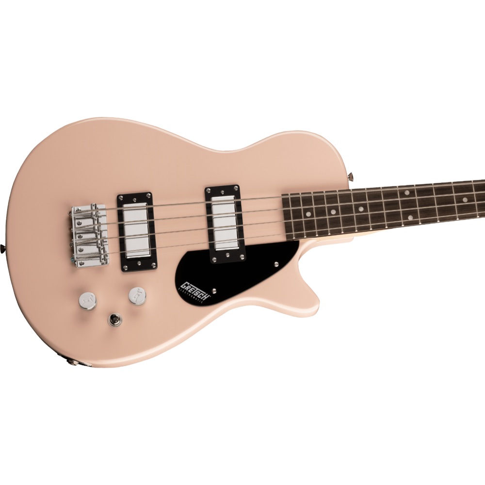 GRETSCH G2220 Electromatic Junior Jet Bass II Short-Scale Shell Pink エレキベース 斜めアングル画像