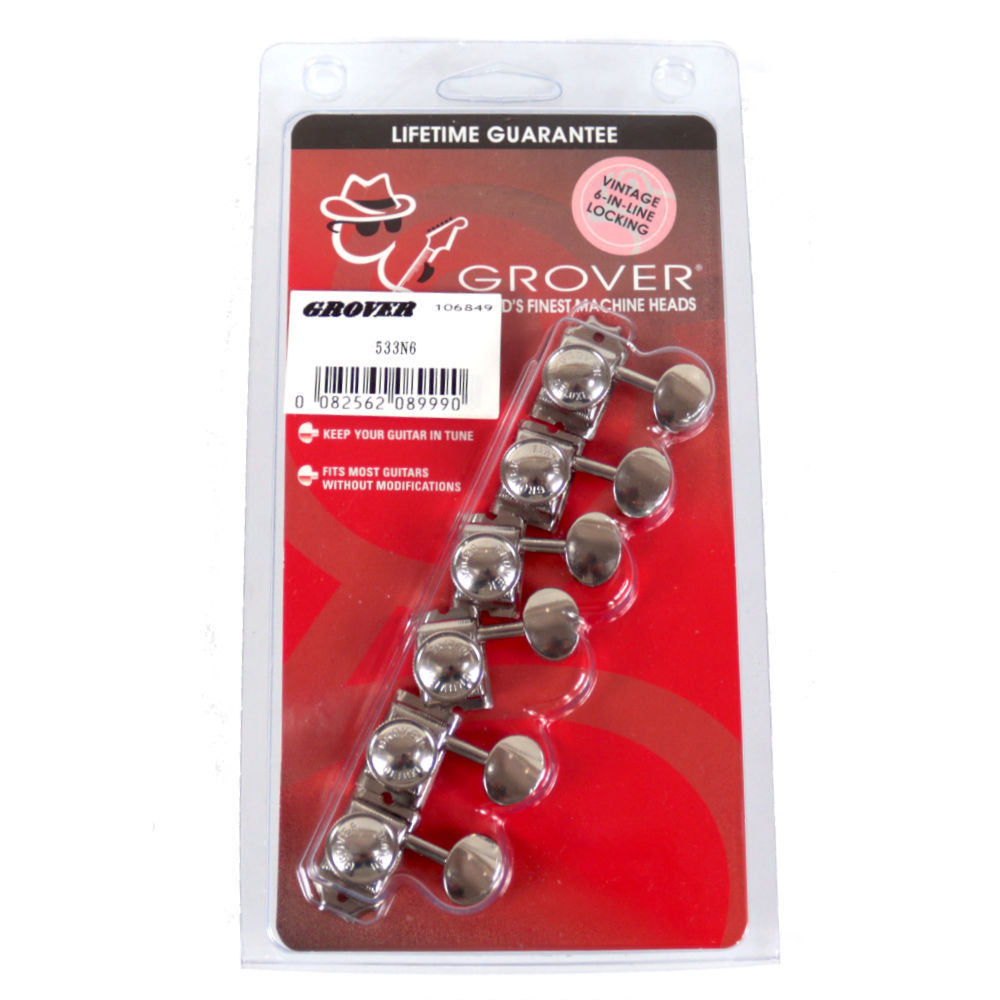 GROVER 533N6 Nickel 6-in-line Vintage Locking 533 Series ギター用ペグ