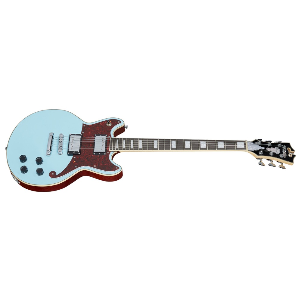 D’Angelico Premier Brighton Sky Blue エレキギター 斜めアングル画像