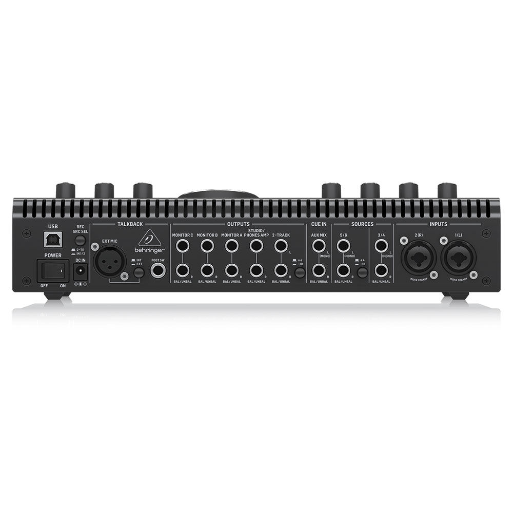 BEHRINGER STUDIO XL MIDASデザインプリアンプ搭載オーディオインターフェース モニターコントローラー 背面画像 入出力端子部画像