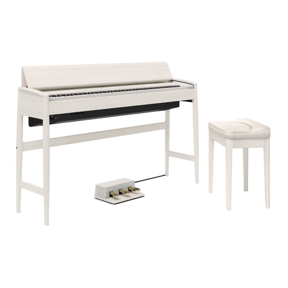 【組立設置無料サービス中】 ROLAND KF-10-KS 電子ピアノ ピアノ椅子付き シアーホワイト KIYOLAシリーズ カリモク家具製キャビネット