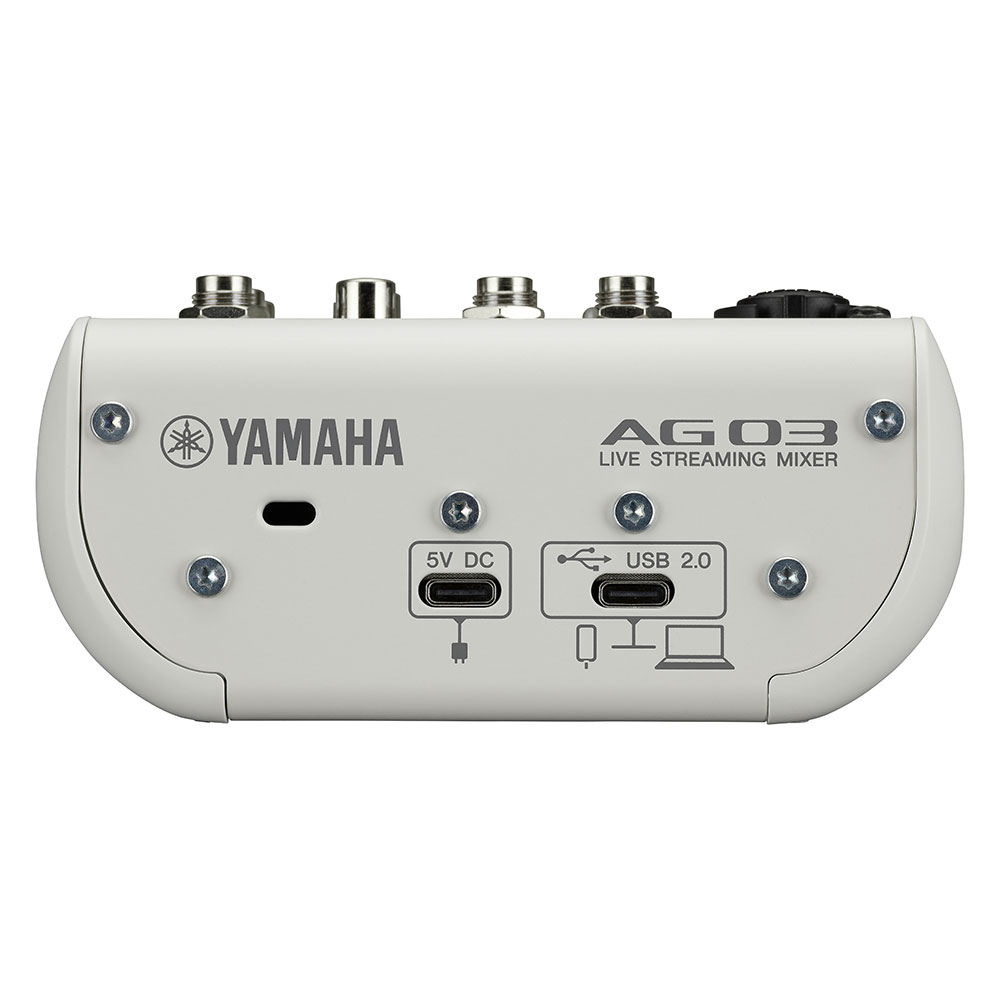 YAMAHA AG03 MK2 W 3チャンネル ライブストリーミングミキサー ホワイト 背面
