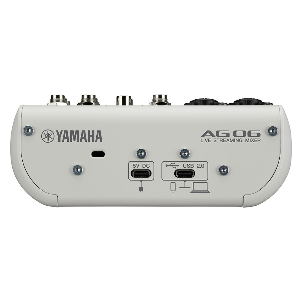 YAMAHA AG06 MK2 W 6チャンネル ライブストリーミングミキサー ホワイト 背面