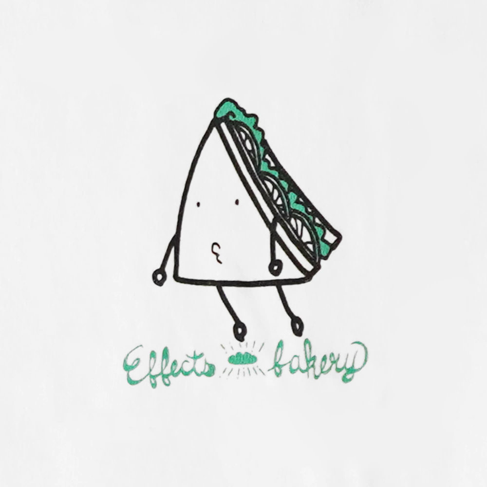 Effects Bakery エフェクツベーカリー Sandwich Mサイズ 長袖 Tシャツ ホワイト サンドウィッチプリント画像