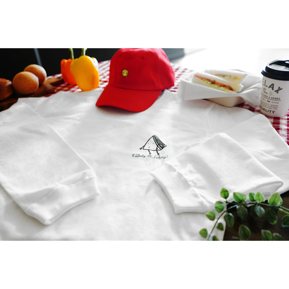 Effects Bakery エフェクツベーカリー Sandwich Mサイズ 長袖 Tシャツ ホワイト 平置き画像