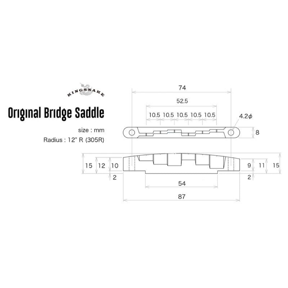KING SNAKE Alumium Bridge Saddle アルミニウム製 ブリッジサドル サイズ詳細