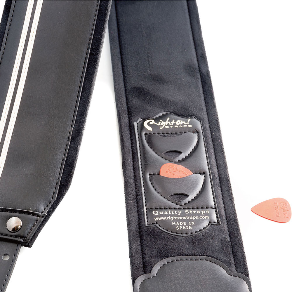 Righton! STRAPS B-RACE Black ギター ベース用ストラップ ピック収納した画像