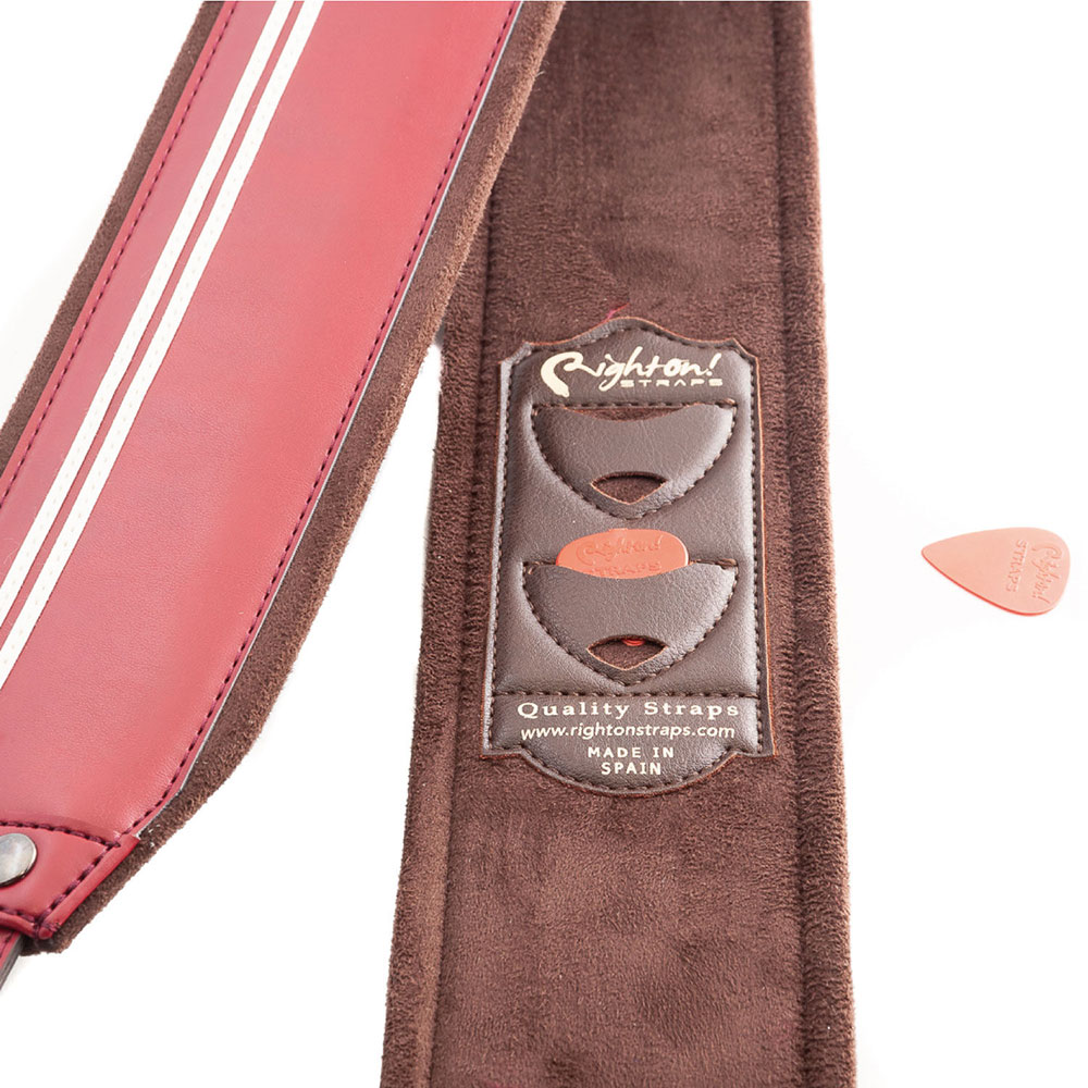 Righton! STRAPS B-RACE Red ギター ベース用ストラップ ピック収納した画像