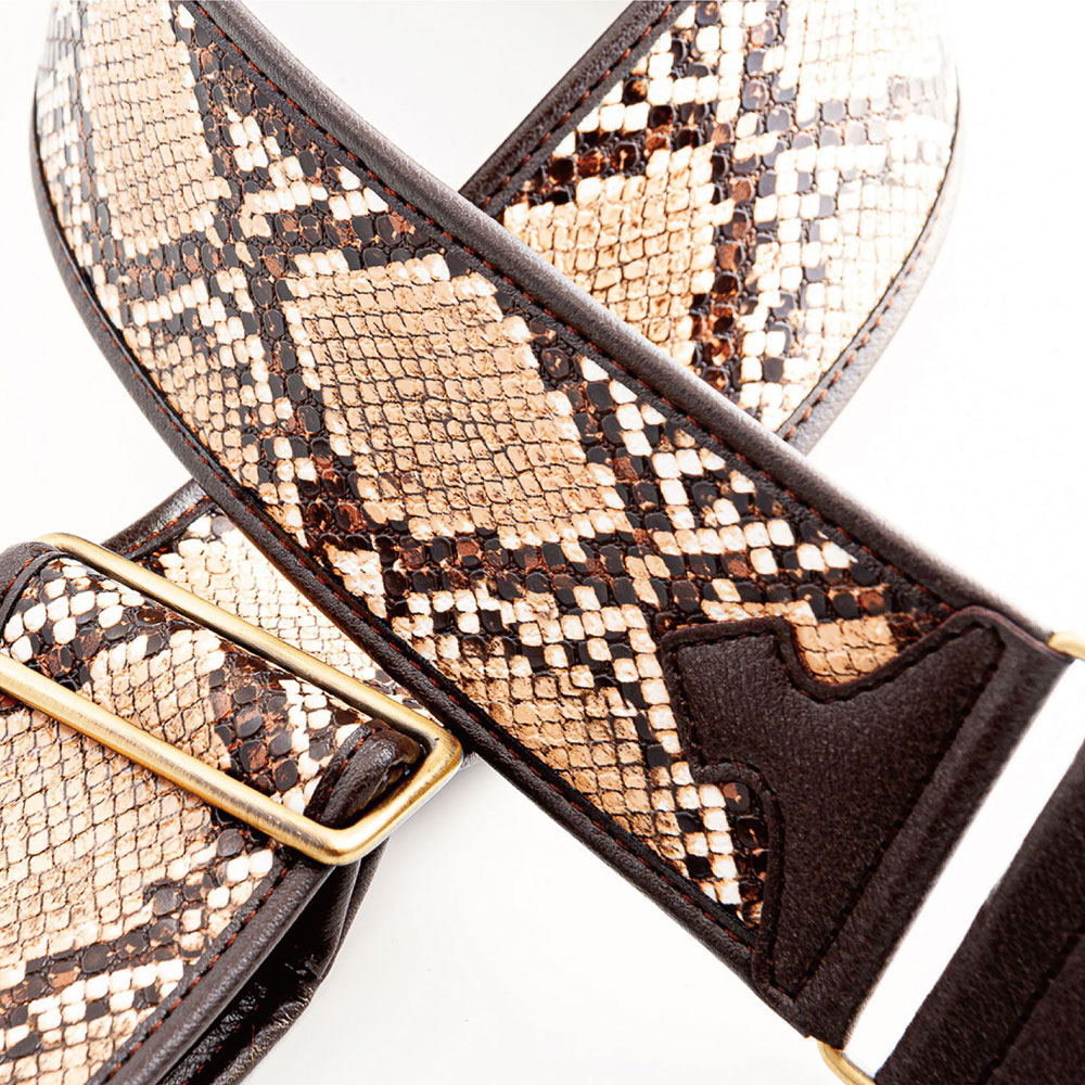 Righton! STRAPS SNAKE II Beige ギター ベース用ストラップ 柄部拡大画像