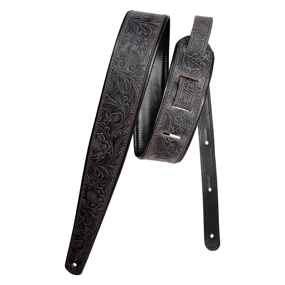 LM Products Western Tooled PM-13 Black ギターストラップ