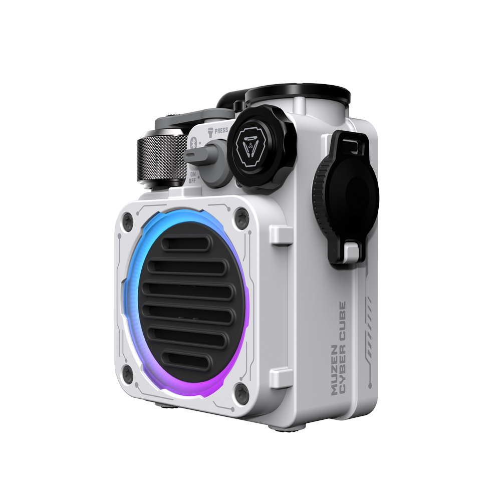 MUZEN Cyber Cube White Bluetoothスピーカー 全体像