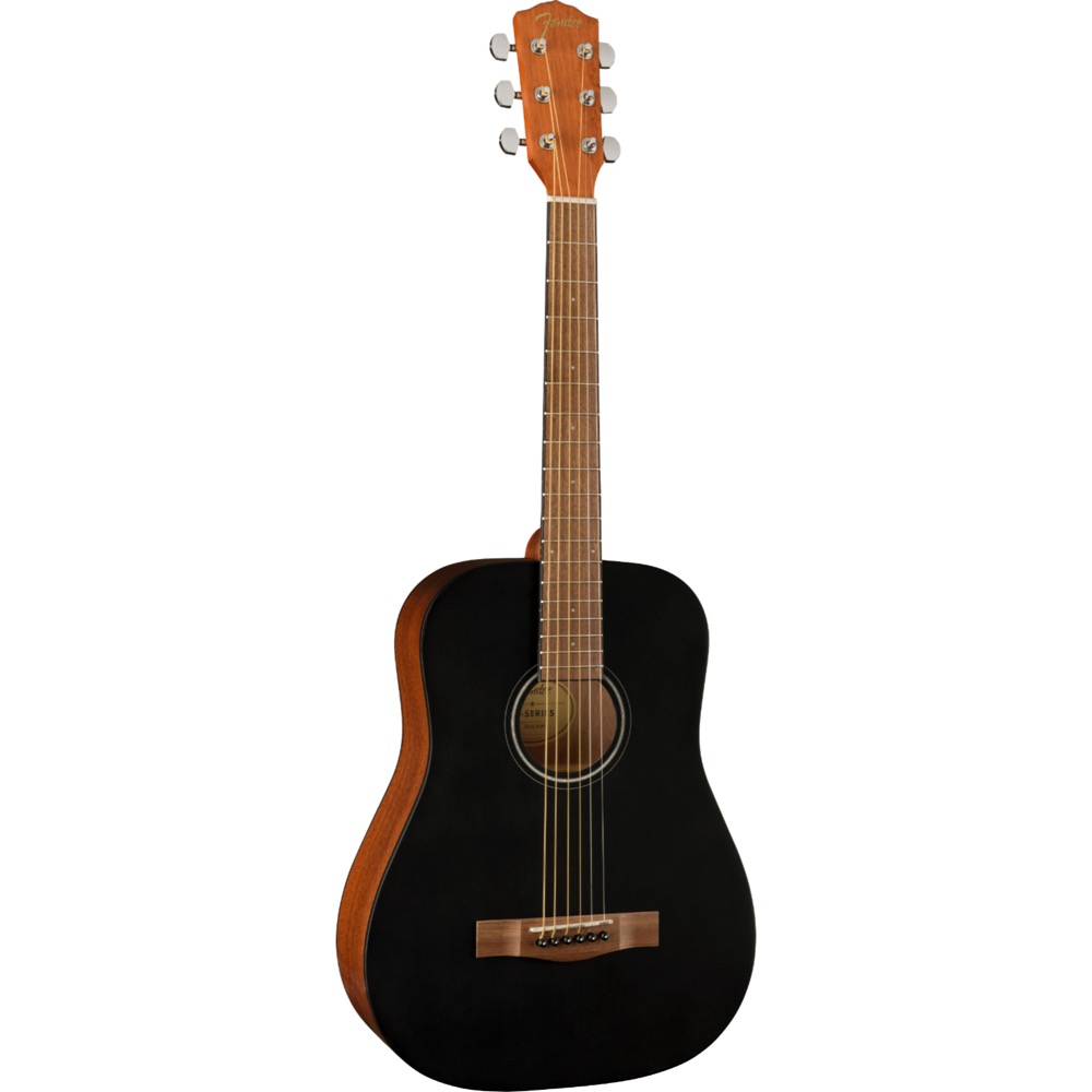 Fender FA-15 3/4 Scale Steel BLACK W/BAG WN アコースティックギター 斜めアングル画像