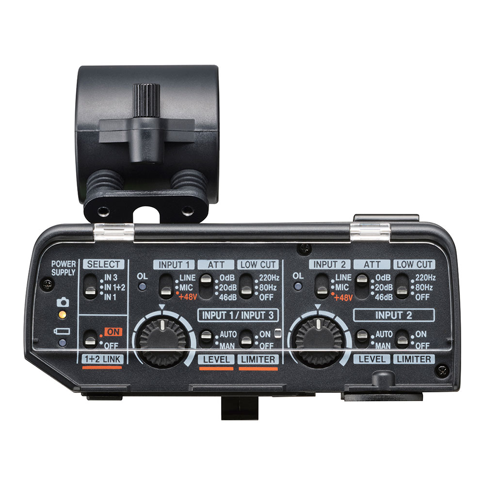 TASCAM CA-XLR2d-AN Analog Interface Kit ミラーレスカメラ対応 XLRマイクアダプター コントロール部画像