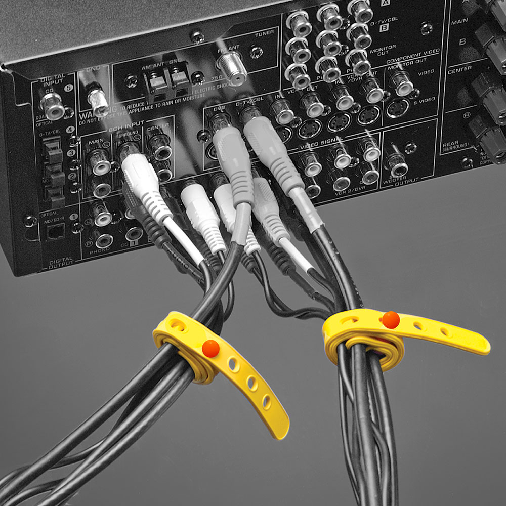 Wrap-N-Strap MUSIC 900 ラバーケーブルタイ 8本セット ケーブルをまとめた画像