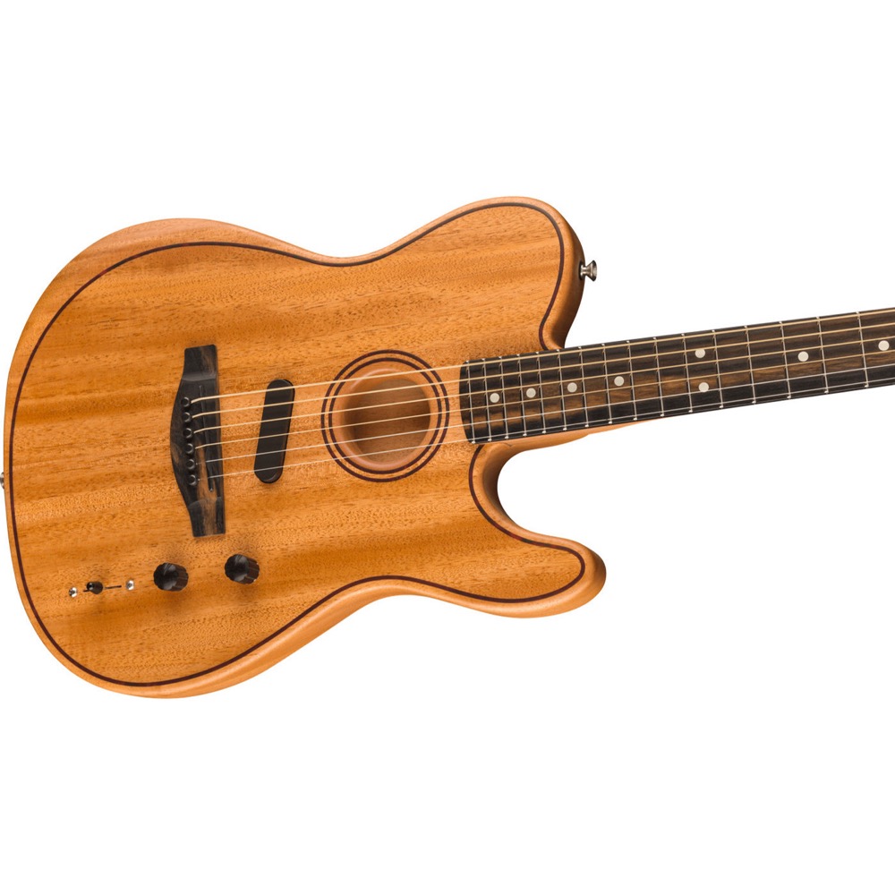 Fender American Acoustasonic Telecaster All-Mahogany Natural エレクトリックアコースティックギター ボディアップの画像